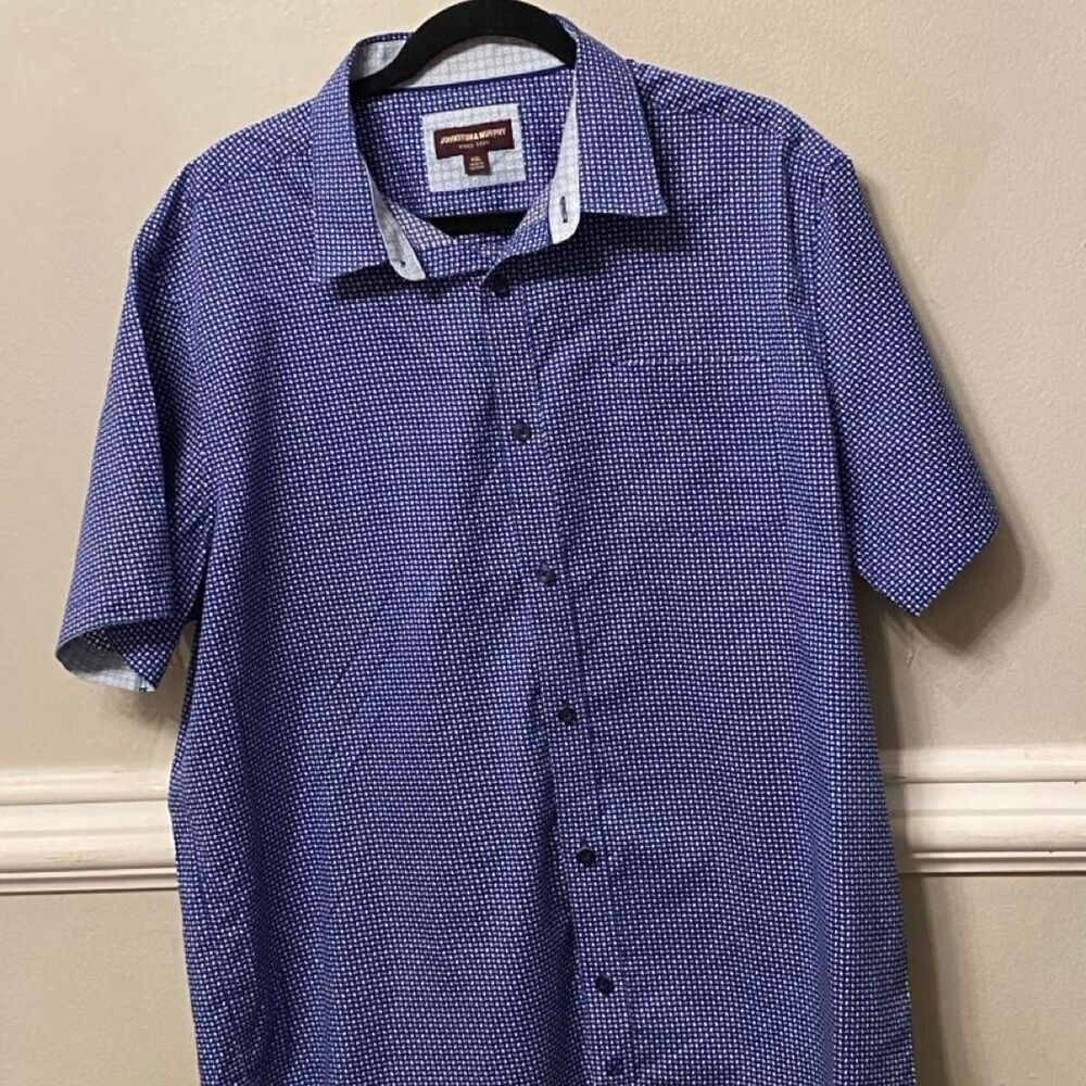 Johnston-murphy Men's Blue and Purple Shirt
